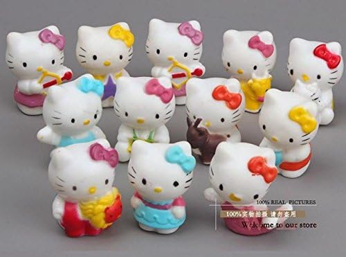Cute Hello Kitty Lovely Mini PVC Figure Toys Dolls Girls Toys Classic Toys 12pcs/set Jaantuska geesiyaal carruurta