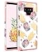 BENTOBEN Galaxy Note 9 Case Pineapple, Note 9 Phone Case, Colorful Star Cute Bronzing Pineapple Hard PC Soft TPU Shockproof Full Body Protective Phone Case for Samsung Note 9, Rose Gold/Pink