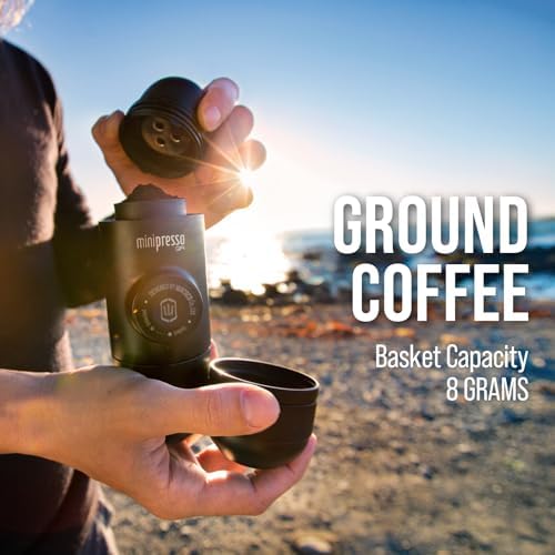 Minipresso GR, Macchina Caffe Portatile, Macchina Espresso Portatile, Compatibile con Caffè Macinato, Caffe Viaggio, Azionabile Manualmente con un Pistone, Perfetto per il Campeggio — foto 4 di 8