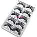 5 Pairs/Box 3D Real Mink False Eyelashes LASGOOS 100% Siberian Mink Fur Luxurious Wispy Natural Cross Long Hot Fake Eye Lashes Y7