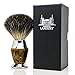 Maison Lambert Shaving Kit for Men with Black Badger Shaving Brush, Double Edge Safety Razor, and Stainless Steel Stand