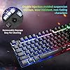 UK-Layout-Keyboard-and-Mouse-Set-104-Keys-Rainbow-Backlit-QWERTY-Keyboard-2400-DPI-4-Buttons-Breathing-Mice-MousePad-USB-Wired-Compatible-with-PC-Windows-Mac-PS4-XBox-Black Gaming Keyboard and Mouse Set, 104 Keys UK Layout QWERTY Rainbow Backlit Keyboard, 2400 DPI 4 Buttons Colorful Mice…