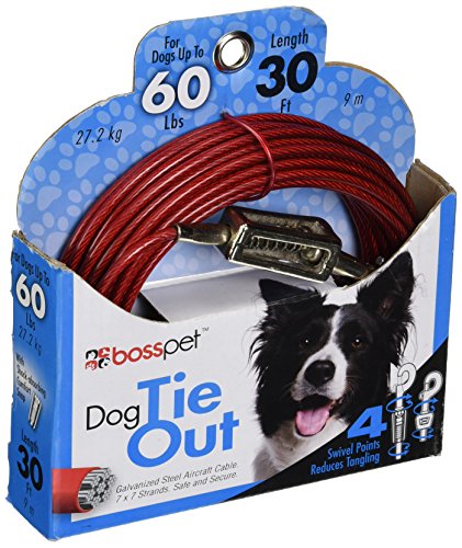 Boss Pet Products Q3530 SPG 99 Cable Dog Tie Out 30 Large