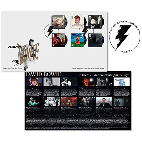 David Bowie Six Album Covers Collectible First Day Cover Postage Stamps Royal Mail
