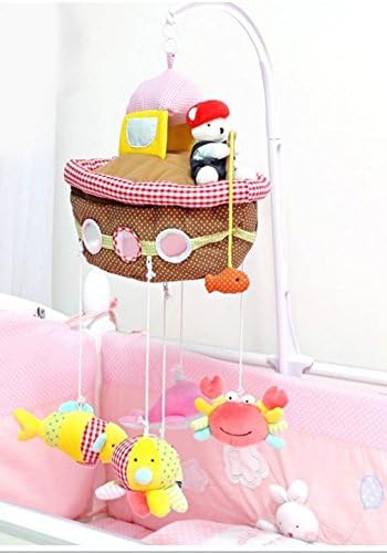 TadMart - Music mobile for baby crib with different series/creative and colorful canopy and hanging plush toys for baby crib (Fishing)