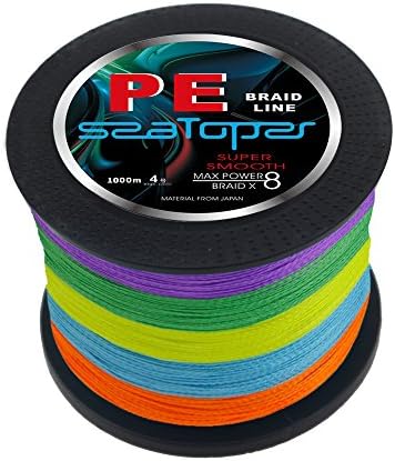 SeaToper Super Smooth 8 Strands Braided Fishing Line 1000M / 1094 Yards 80LB 0.500MM Multicolor