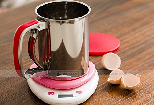 Astra Gourmet Stainless Steel Flour Sifter Sieve with Lid and Bottom Cover, Icing and Sugar Sifter(Red)