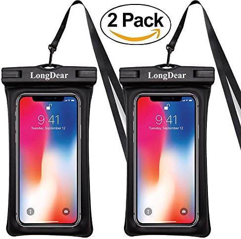 Waterproof Phone Pouch,Floating Cell Phone Case Dry Bag for iPhone X/8/8plus/7/7plus/6s/6/6s plus Samsung Galaxy s8/s7 LG V20 Google Pixel up to 6.3inch (Black)