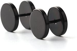 Ruifan 18G Men,Women's 3~14mm Stainless Steel Fake Screw Studs Earrings Tapers Plugs Gauges Illusion Tunnel