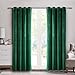 SINGINGLORY Green Velvet Curtains 52 x 84 Inch, Blackout Thermal Insulated Grommet Window Curtain 2 Panels Set for Bedroom and Living Room (W52 xL84, Dark Green Emerald)