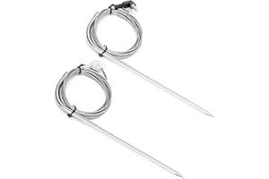 2PCS Traeger Pellet Grills Probe 3.5 mm Plug Meat Digital Thermostat Probes, Digital Thermostat Kit Replacement Parts, Digita