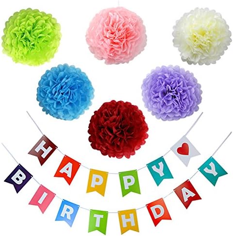 LOCCA Rainbow Happy Birthday Bunting Banners Sign for 1st, 2nd, 3rd, 4th, 5th, 6th, 13th, 16th, 18th, 21st Birthday Party Decorations Supplies Favors for Kids Boys Girls Baby Shower (Rainbow 1)