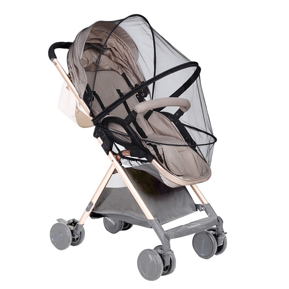 Universal Mosquito Net For Pram Pushchair Insect Net Fly Bug Net Protection Cover with Shed Support for Baby Car Seat Stroller Buggy Crib Carrycot Full-Wrapped Dual Zipper Opening and Closing