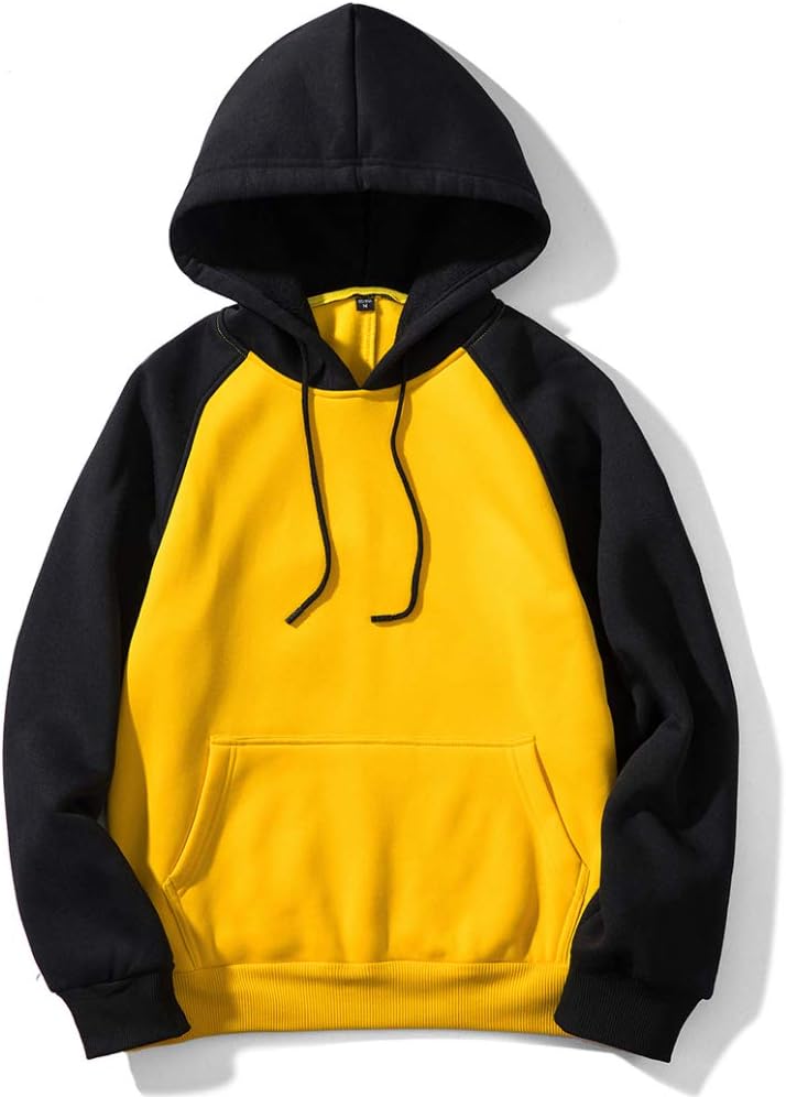 TOLOERPullover Hoodie Men Blend Fleece Long Sleeve Sweatshirt with Kangaroo Pockets