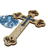 Wall Wood Cross Vintage Jerusalem Gemstones Antique Style Decor 11