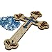 Wall Wood Cross Vintage Jerusalem Gemstones Antique Style Decor 11