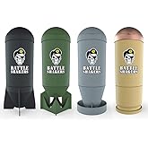 Battle Shakers Arsenal | Shaker Cups Military Themed | Missile, Bomb, Torpedo, Bullet | Shaker Bottle with Storage Compartment | Protein Shaker Bottles | 20 Oz