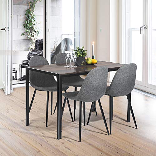 Aingoo Rustic Dining Table Wooden MDF 47" Vintage Kitchen Table for 4/6 Person Steel Fram Heavy Duty Brown Black (Table Only) - Thumbnail 7