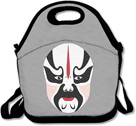 White Black Chinese Opera Facial IconLunch Box For Girls Lunch Bag Lunch Box Food Bag Cool Lunch Box For Women With Strap
