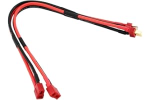 OliRC 2pcs T-Plug Dean's M to T-Plug FM Adapter 12inch 30cm Extension Female Male Wire for RC Battery(C42-2