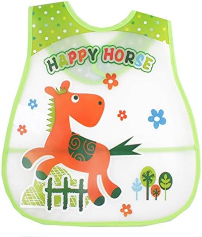 Bibs Cartoon Waterproof Fiber Cloth Infant Feeding Care (Horse)