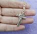 SENFAI Heart with Cross Crystal Personality Pendant Necklace for Charm Women(Rose gold necklace)
