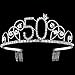 BABEYOND Crystal Birthday Tiara Crown Princess Birthday Crown Hair Accessories Happy 50th Birthday Crown Tiara for Women (50 Birth)