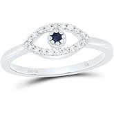 Jewels By Lux 10K Yellow Or White Gold 1/8Cttw Natural Diamond Cn 1.8Mm Round Gem Evil Eye Ring