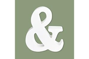 HANWER White 4 Inch Unfinished Wooden Letters for Crafts, Wood Letters for Home and Party Wall Decor, Marquee Letters (Letter &)