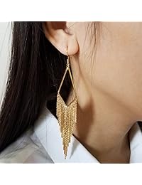 SELOVO - Pendientes colgantes con diseño de pez, color dorado