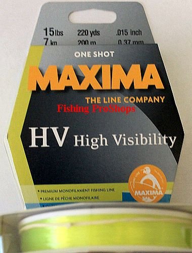 Maxima Fishing Line One Shot Spool, High Visibility Yellow, 15-Pound/220-Yard