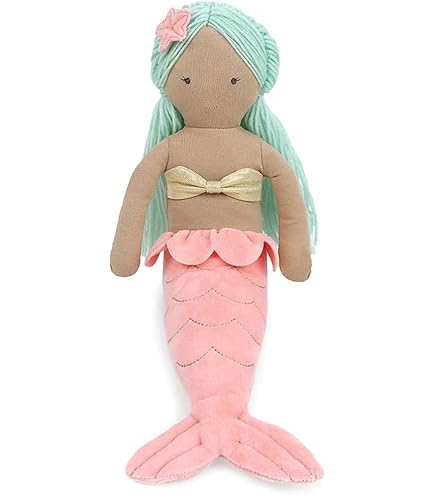 Mon Ami Mermaid Baby Rattle Toy - 8 Inch Plush Stuffed Animal For Infants