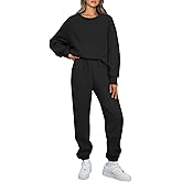 AUTOMET Womens 2 Piece Outfits Sweatsuit Lounge Sets Oversized Sweatshirt Baggy Sweatpants Fall Fashion with Pockets