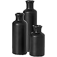 Sullivans Ceramic Black Vase Set, Modern Home Decor Decorative Vases for Your Kitchen, Bedroom, Office, Living Room, Bathroom, & Shelf Decor, Centerpiece Table Decorations, Small Vases (CM3038)