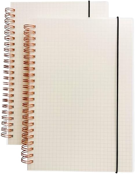 Spiritmate 2 Pack A5 Spiral Notebooks Hardcover With Elastic Closure Band 100g Thick Paper Dotruledgraphblank Bullet Journals57 X826inch 70