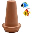 Saim Ceramic Spawning Breed Cone Orange Fish Tank Ornaments for Discus Clownfish Angelfish Aquatic Pets Breeding Cones Play Hide Rest 7 Inches