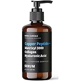 Copper Peptide + Matrixyl 3000, Collagen, Hyaluronic Acid Serum for face, Multi Peptide Firming and Plumping Serum, Anti-Wrinkle, Anti-Aging Face Serum - 4oz