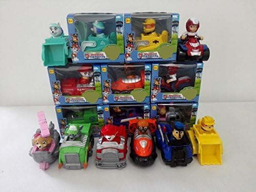 8 pcs/set Puppy Dog puppy Patrol Cartoon Figure Toy Play Set with Ryder, Everest, Marshall, Chase, Skye, Zuma, Rubble, Chase Vehicles set for Kids Toys