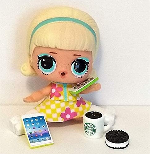 happyblockbuilder Accessories Starbucks Mug Oreo Cookie Tablet Phone Accessories for LOL Big Sister 4pc. Set with Gift Bag; Doll NOT Included