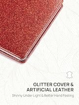 OMIRO Compact Mirror Glitter PU Red 1X 3X Magnification Ultra Portable Purse view 2