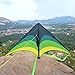 Mint's Colorful Life Delta Kite for Kids & Adults, Extremely Easy to Fly Kite with 2 Ribbons and 300ft Kite String, Best Kite for Beginner (Black Green)