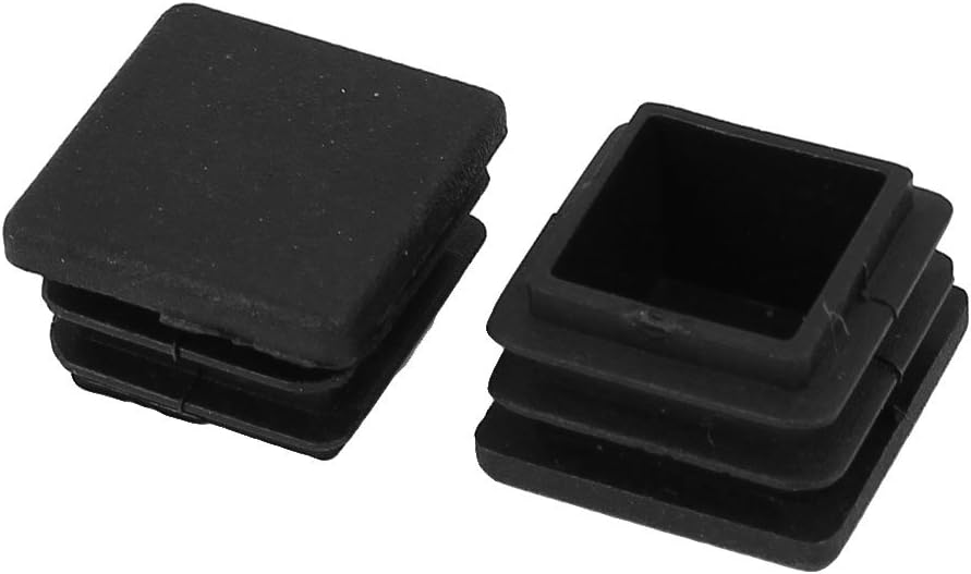 Sourcingmap 20mm x 20mm Plastic Square Shaped Blanking End Cap Tube Insert Black 10pcs - Image 3