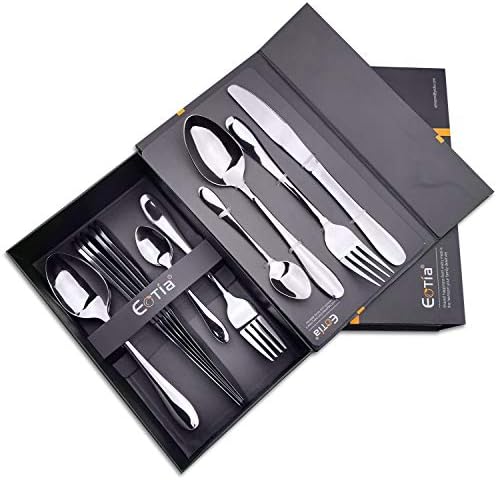 EOTIA 24-Piece Stainless Steel Portable Flatware Sets Serves for 6