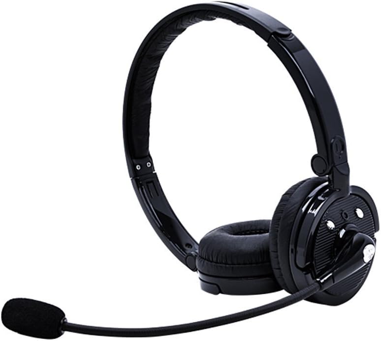 Wireless Bluetooth Headset Headphones with Microphone,Over The Head Stereo 2 in 1 Stereo Handsfree Headset Boom Mic Noise Canceling Dual Pairing Universal for Android PS4 PC TV Car Truck Drivers