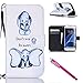 Galaxy S7 edge Case, Firefish [Kickstand] PU Leather Flip Purse Case Slim Bumper Cover with Lanyard Magnetic Skin for Samsung Galaxy S7 edge + including One Stylus-Elephant
