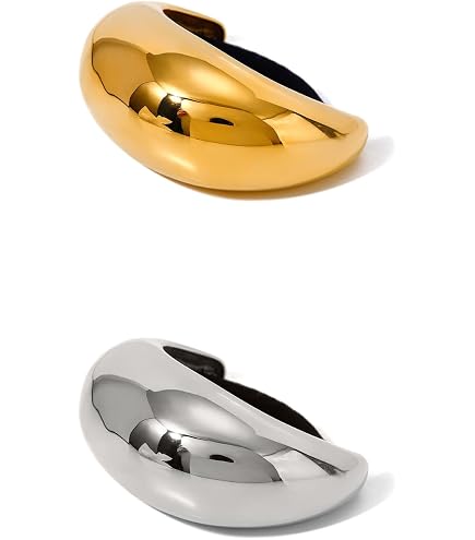 Amazon.com : Stainless Steel Arch Hair Cuffs Hair Ties, 18K  display picture 1