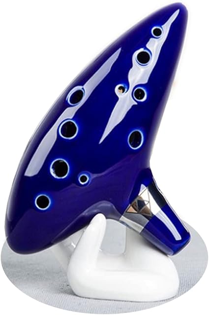 Amazon Jinchuan オカリナ 12穴 陶器製管 ゼルダの伝説 吹奏楽器 ハイクオリティー アルトc 楽譜付き 初心者 音楽愛好家対応 ダークブルー オカリナ 楽器 音響機器