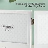 VonHaus Baby Scan Photo Frame Triple 5x3.5cm Aluminium Silver view 3