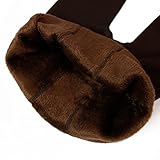 Fashion Story Fall Winter Thick Warm Fleece Lined Thermal Stretchy Leggings Pants (coffee)