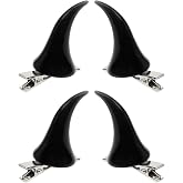 Penta Angel Halloween Evil Horn Hair Clips 4pcs Small Horror Demon Goth Ear Hairpins Hair Barrettes Accessories for Women Adults Props Party Cosplay Costume (Black)